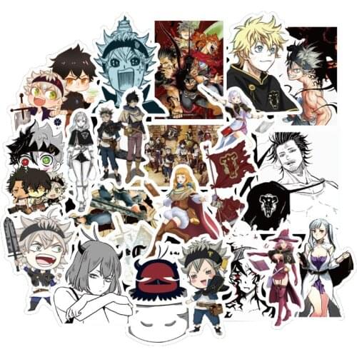 50PCS Anime Black Clover Quarter Knights Card Stickers DIY Waterproof Scrub Card Kids Toys Collection Gift Decals Sticker F4