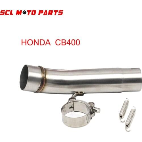 ALconstar-Racing Motorcycle 51mm Exhaust System Middle Pipe For HONDA CB400 Slip-On Stainless Steel