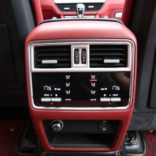 Car Styling Rear Air Conditioner Outlet Frame Decoration Sticker Trim For Porsche Cayenne 2018-19 Interior Modified Accessories
