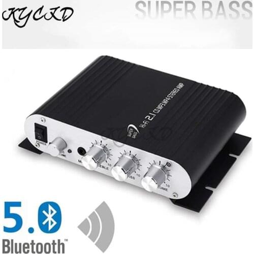 Bluetooth 5.0 Mini Amplifier 2.1 Channel 20W*2+40W Hifi Bass Stereo Wireless Audio Sound RCA AUX Music Car AMP Amplificador