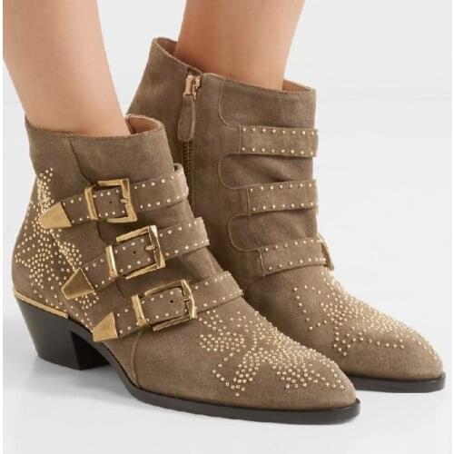 Botas Mujer 2020 Autumn Chelsea Boots Ankle Boots For Women Med Heels Bota Feminina Pointed Toe Ladies Shoes Zapatos De Mujer
