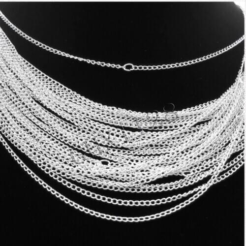 Lots 30pcs Silver/Gold plated chain Necklace finding 48cm,2mm