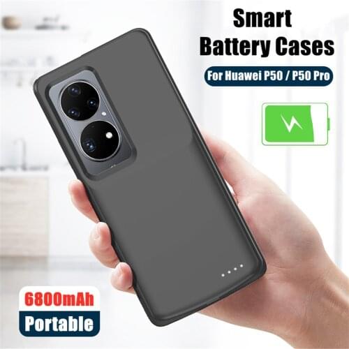 For Huawei P50 Pro 5G Battery Charger Cases 6800mAh Extenal Charging Power Bank Cover For Huawei P50 Smart Battery Power Case