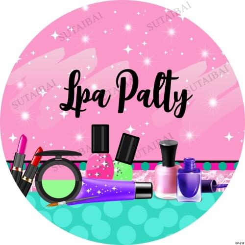 Pink Circle Background Round Backdrop Cover Princess Women Make Up SPA Party Shop Glitter Dots Decor Background Photo Studio