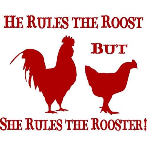 For Rooster Hen Roost Chicken Fowl Family Truck Window Vinyl Decal Sticker Car Styling