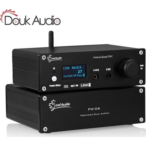 Douk Audio HiFi Bluetooth 5.0 USB DAC Coaxial/Optical/IIS D/A Converter Balanced XLR Stereo Headphone Amplifier APTX-HD DSD256