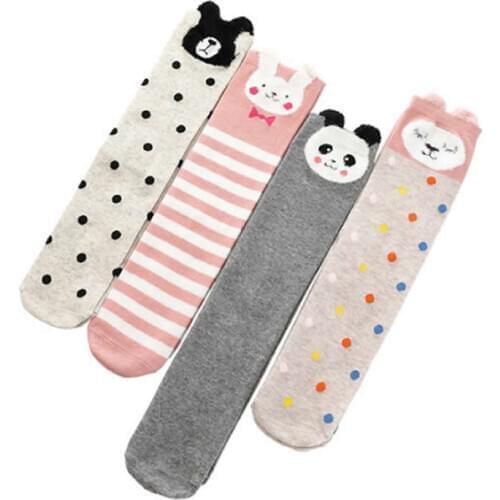 Baby girl cartoon leg warmers children heaps stockings half cylinder boy knee-high kids knee above cat print cotton leg warmers