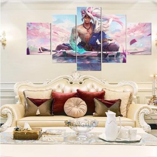 Game Poster League of Legends The Unforgiven Yasuo Spirit Blossom Wall Picture for Living Room & Playroom Decor Wall Sticker