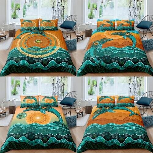 Bedding Set Summer Dolphin 2/3 Pcs Duvet Cover Queen Twin King Size Quilt Cover Bedclothes Pillow Case Home Decor Textile