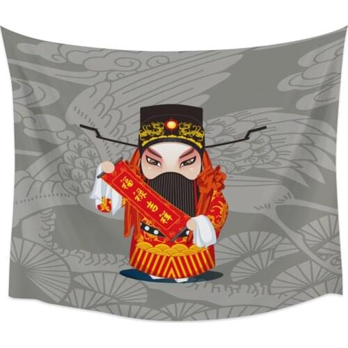 Peking Opera Tapestry Wall Hanging Home Wall Decor Bedroom Tapestry Yoga Mat Picnic Mat