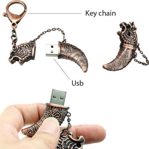 Pen Drive 64GB Metal Keychain 32GB 16GB 8GB 4GB Damascus Knife Dagger Cool Usb Flash Drive USB Pendrive Waterproof Usb Stick Cle