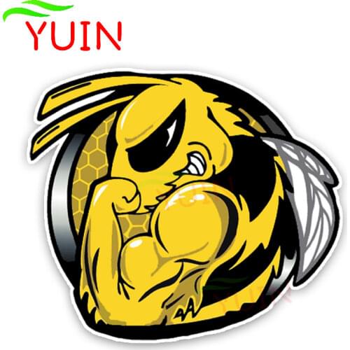 Fashion Lovely Muscle Hornets Colored Car Sticker Auto Accessories PVC Window Decoration High Quality Waterproof Decal 14*13cm