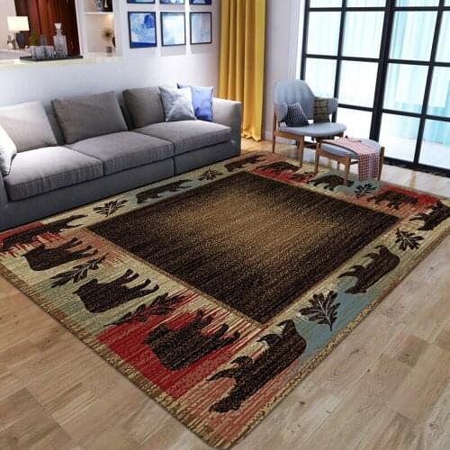 Cartoon Carpet European and American 3D Brown Bear Printing Carpets for Living Room Area Rugs Soft Flannel Boys Play Floor Mat