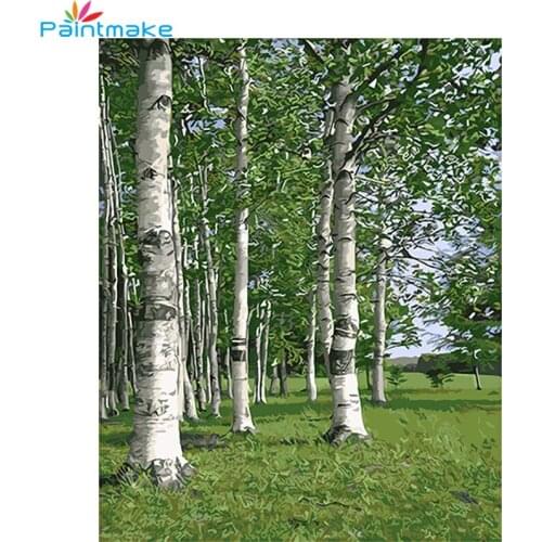 Paintmake Landscape DIY Painting By Numbers Drawing Kits Tree Paint On Canvas For Home Decor Art Picture gifts GX9384