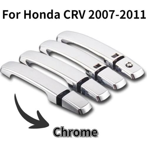 New Chrome Door Handle Covers Trim Sticker For Honda CR-V CRV 2007-2011 2008 2009 With Two Smart Entry Buttons Car Accessories