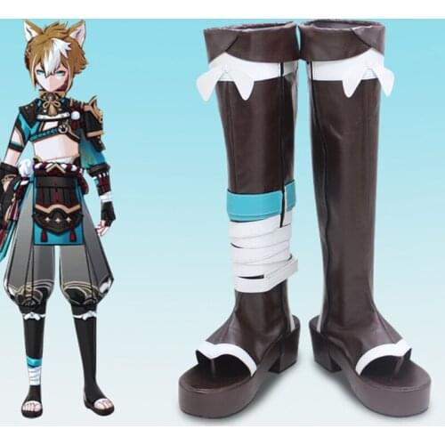 Genshin Impact Gorou Cosplay Shoes Boots Halloween Costume Accessories Props
