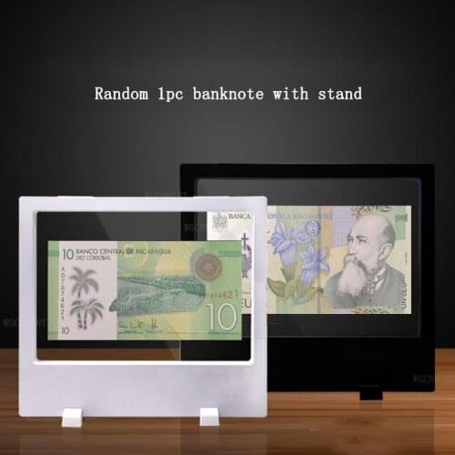 1PC Random Expired Original Notes With Display Stand UNC Condition ( Out of Use Now) Banknotes World Collection Gift Home Decor