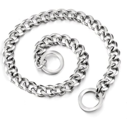 Dog Choker Collar Slip P Chain Heavy Duty Stainless Steel Curb Necklace Best for Small Medium Large Dogs Length can be customize