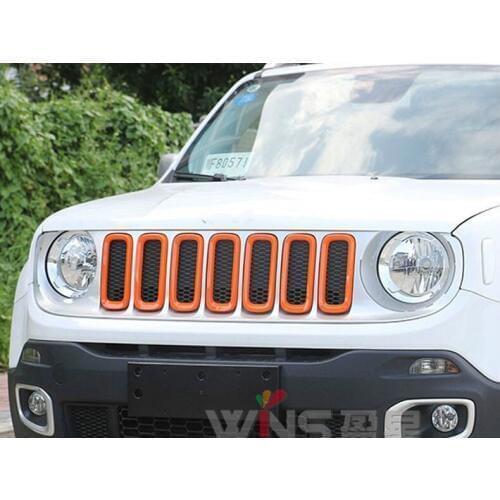 Front Grille Trim 7pcs 3 Colors For Jeep Renegade 2016 ABS Car-styling accessories Tuning Accessories Orginal