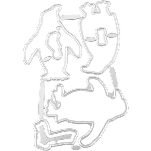 Punguins transparent clear stamp/coordinating die for DIY Scrapbooking/Card Making/Kid Christmas Fun Decoration Supplies