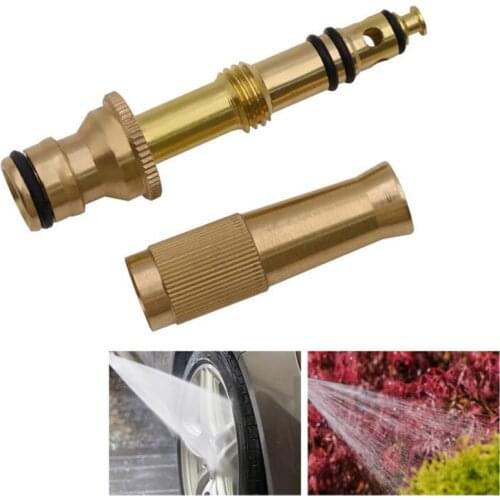 Adjustable Twist Hose Nozzle Brass Garden Sprinkler Nozzle Water Spray Hose Nozzle for Car Wash Garden Irrigation