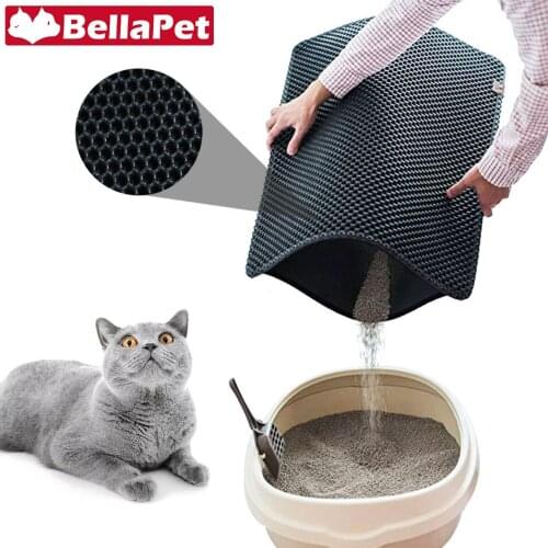 Collecting Cat Litter Mat Folding Cats Litter Box Mat Double Layer Cat Litter Pad Non-Slip Pets Litter Mat for Cats Accessories