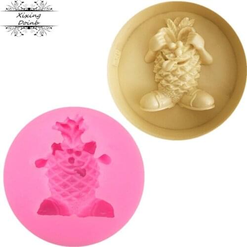 Pineapple cartoon shape silicone mold cake decoration fudge Chocolate Mold clay mold kitchen baking supplies