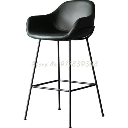 Nordic Iron Bar Chair Simple Home Back Bar Chair Creative Soft Bag Bar Chair Modern High Chair Bar Stool