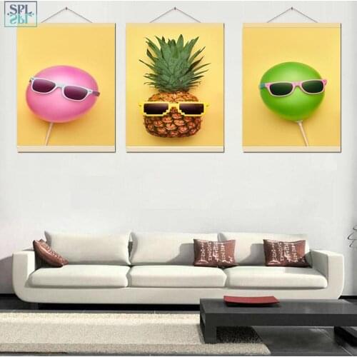 SPLSPL Nordic Pineapple Green Leaves Canvas Painting Wall Picture for Living Room Girls Room Decor Poster and Prints Landscape