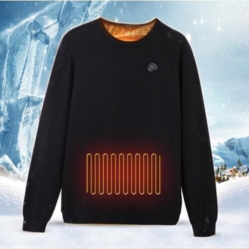 Intelligent Heating Sweater USB Electric Sweatshirt Warm Carbon Fiber Heated Jacket For Men And Women For Sports Hiking Fishing