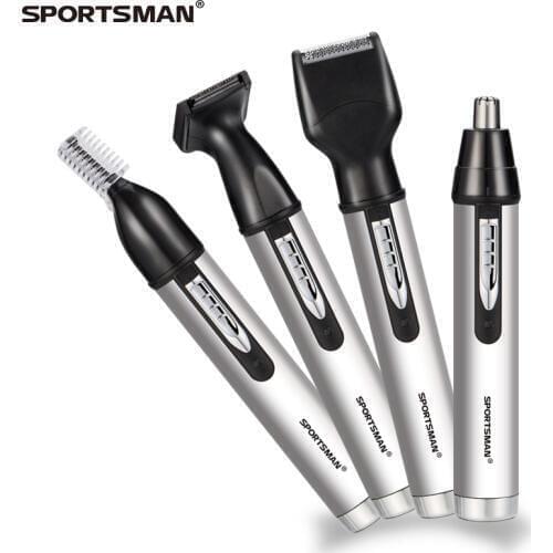 SPORTSMAN 4 in 1 Nose Hair Trimmer Rechargeable Electric Shaver For Men Sideburn Hair Trimmer Razor Hair Cutting Set