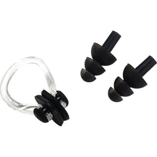 1 Set Soft Ear Plugs+Nose Clip Environmental Silicone Waterproof Dust-Proof Earplugs Diving Water Sports Swimming Accessories