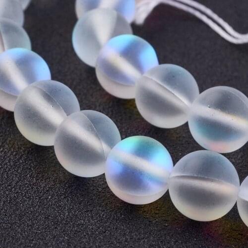 1 Strand Dyed Frosted Synthetic Moonstone Loose Round Bead 6/8/10mm For Jewelry Making bracelet necklace DIY Beads Strands