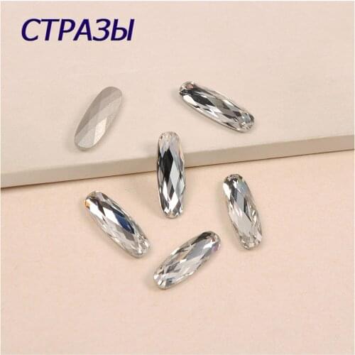 4161 Elongated Baguette Shapes Clear Glass Fancy Stone Pointed Back Crystal DIY Clothing Accessories CTPA3bI