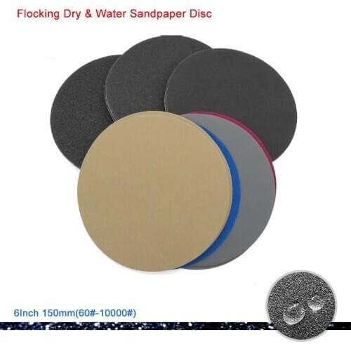 6Inch 150mm 60-10000 Grit Flocking Dry & Water Sandpaper Disc Abrasive Sanding Paper Grinding And Polishing 996A