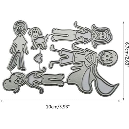 95AA Family Dog Metal Cutting Dies Stencils DIY Scrapbooking Album Paper Card Template Mold Embossing Craft Decoration