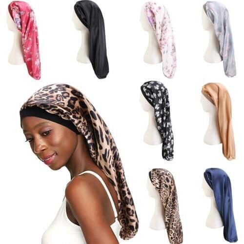 Satin Bonnet for Women Long Hair Care Silky Night Sleepping Cap Wide Band Hair Sock Hair Accessories Ladies Headwrap Hair Cover