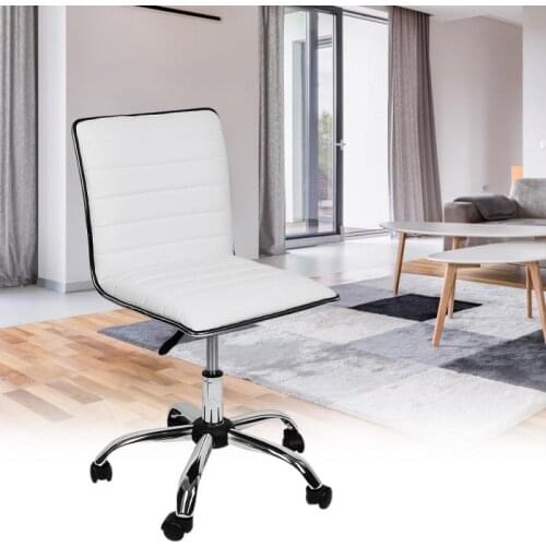 1pc White Bar Chair With Casters Swivel Home Bar Chair Office Furniture Backrest Height Adjustable Leisure Bar Chair HWC