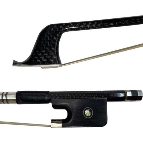 Free shipping 5pcs of Carbon Fiber 4/4 Cello Bow braid weave carbon fiber White Horse Hair Cello bow