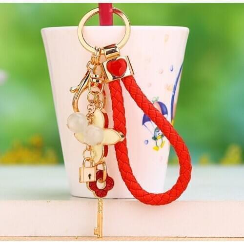 Free shipping 50pcs/lot PU+alloy flower keychain purse hanger good wedding favors, bridal showers Valentines Day woman gifts