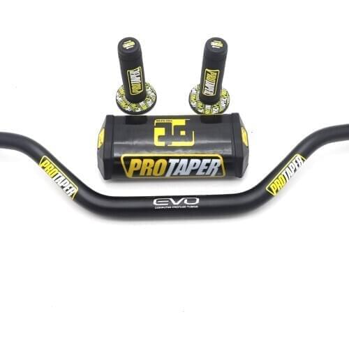 Motorcycle Handlebar 1-1/8" Black Pads PRO Taper Handle Grips CNC Handlebar Bike Motocross 28.5MM High handle