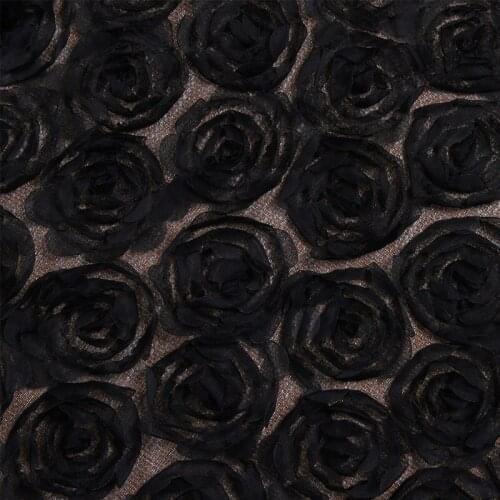 Black flowers for wedding dress material sewing floor cover desk cover african chemical lace round flowers best tecido wedding