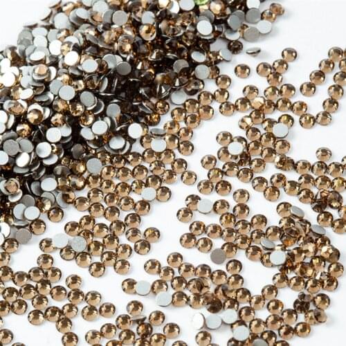 All Sizes Smoked topaz 3D Nail Rhinestones Non HotFix Stones Flatback Glass Glitter For Decoration Nails Art 187