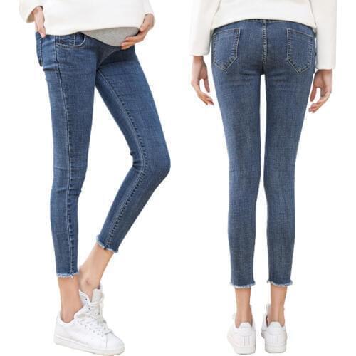 High Quality Ninth Pants Maternity Jeans For Pregnant Women Clothes Skinny Denim Stretch Jeans Pregnancy Pants Gravidas Clothing