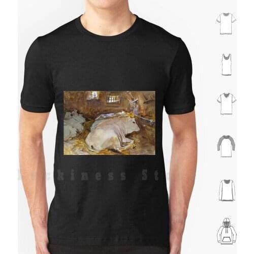 Oxen By John Singer Sargent T Shirt DIY Cotton Big Size S-6xl 19h Century Art 19th Century Painters 20th Century Art 20th