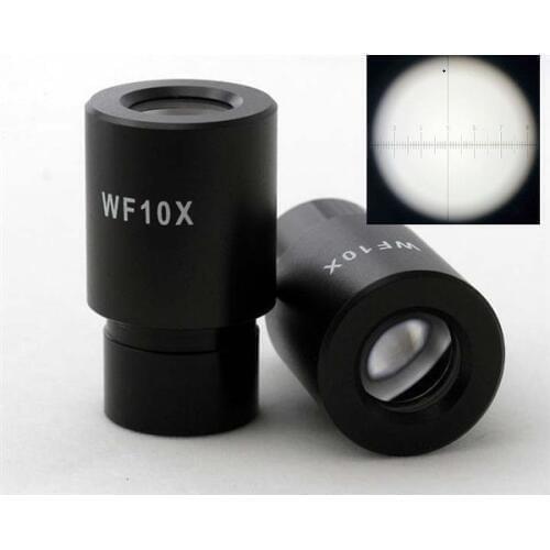 FYSCOPE WF10X/18mm Wide Angle Biological Microscope Eyepiece Lens Compound with Mounting + Cross Reticle 23.2mm size