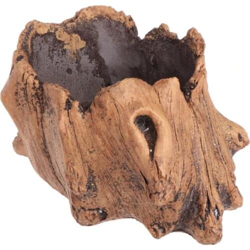 Succulent Plant Pot Bonsai Decoration With Imitation Wood Flower Cement Planter Indoor And Outdoor Garden Supplies