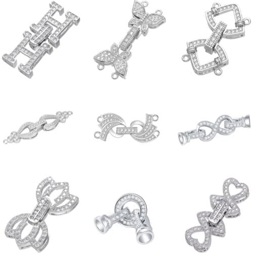 Juya DIY Pearls Findings Supplies Beadwork Jewelry Making Components Gold/Silver Color Fastener Closure Lock Clasps Accessories