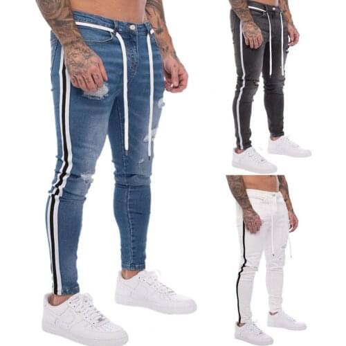 Men Jeans Skinny Skin-friendly Cotton Blend Stretch Denim Pants 2021 Stretch Pants Streetwear Mens Denim Jeans Blue Daily Wear
