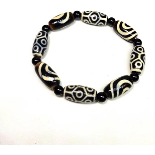 Menwomen`s Jewellery Bracelet Tibetan Agate DZI beads tortoiseshell 9 eyes spiral pattern beads string amulet bracelet